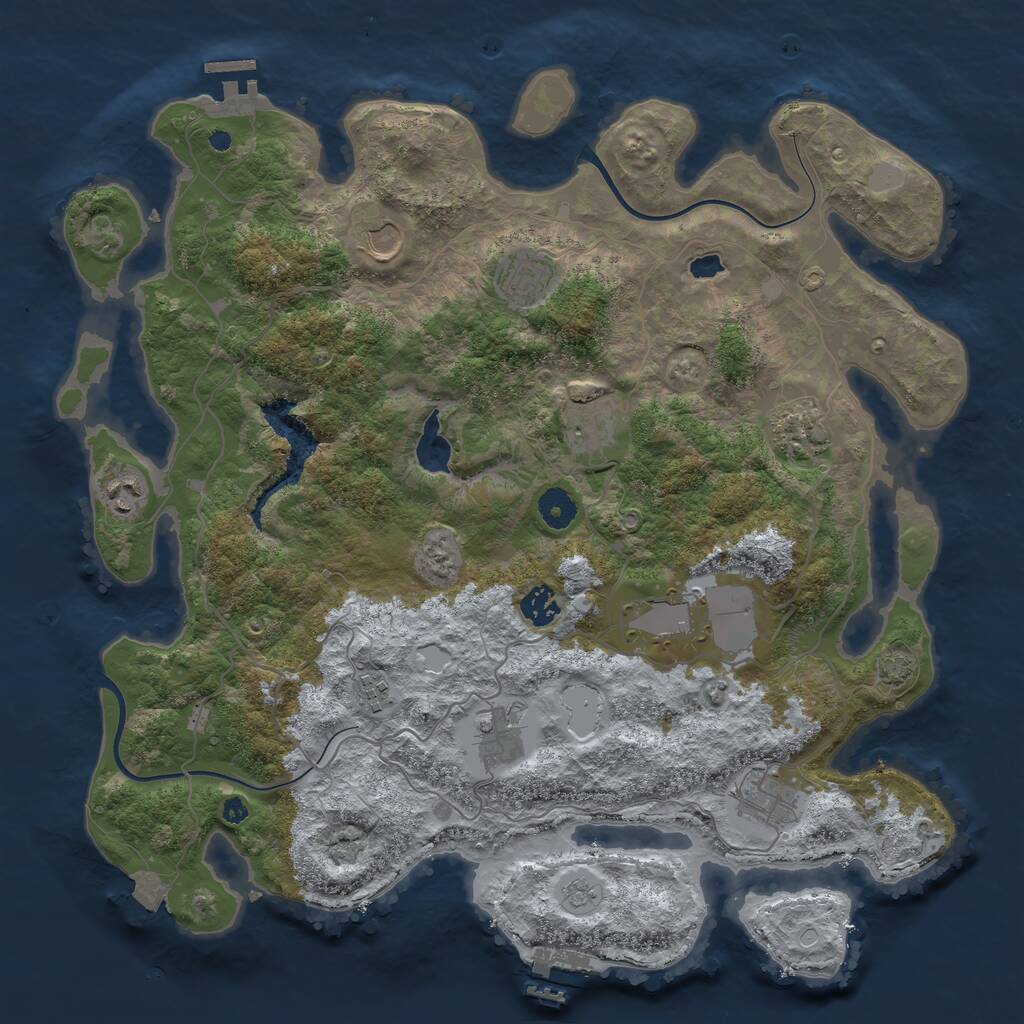 Rust Map: Procedural Map, Size: 4000, Seed: 62961854, 15 Monuments