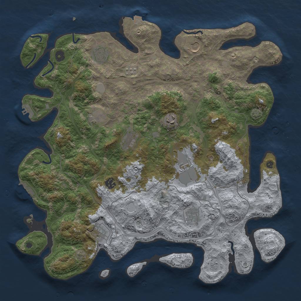 Rust Map: Procedural Map, Size: 4300, Seed: 40915190, 18 Monuments