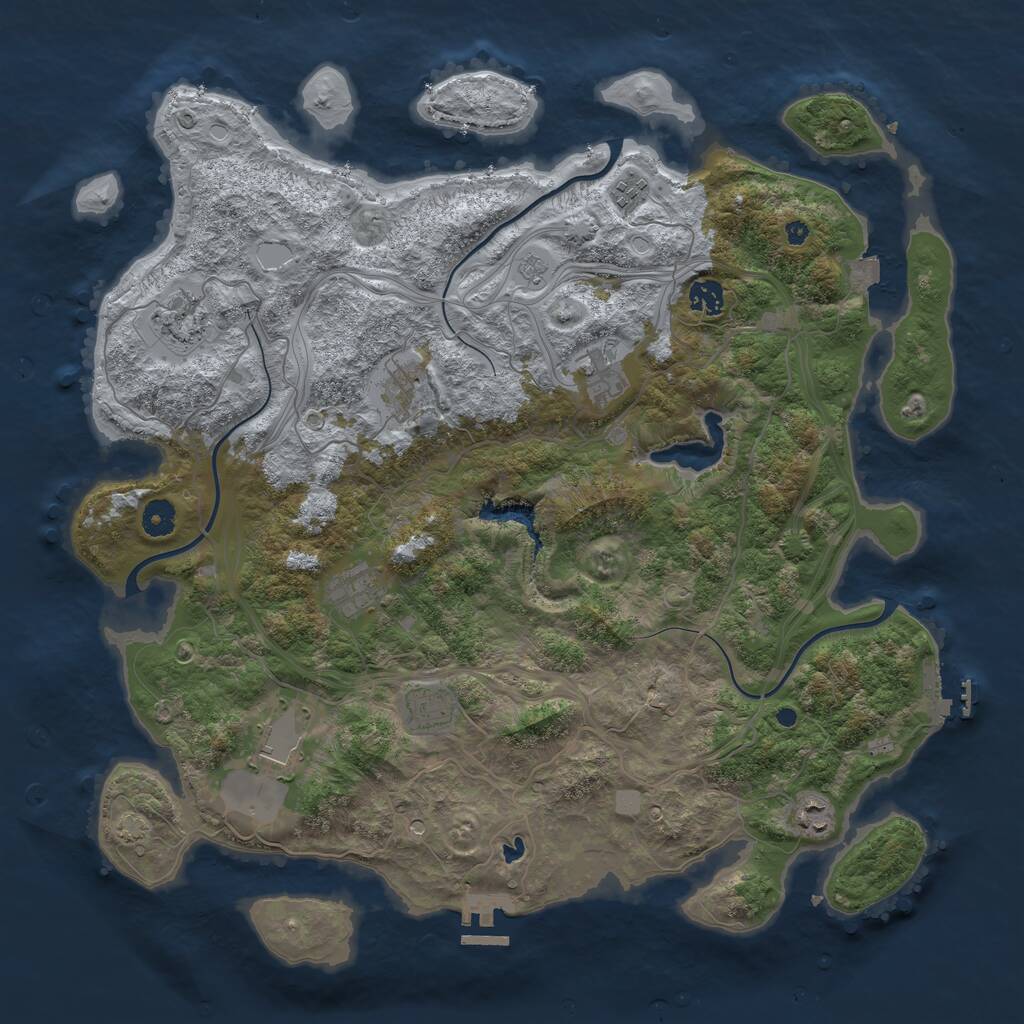 Rust Map: Procedural Map, Size: 4300, Seed: 71747447, 15 Monuments