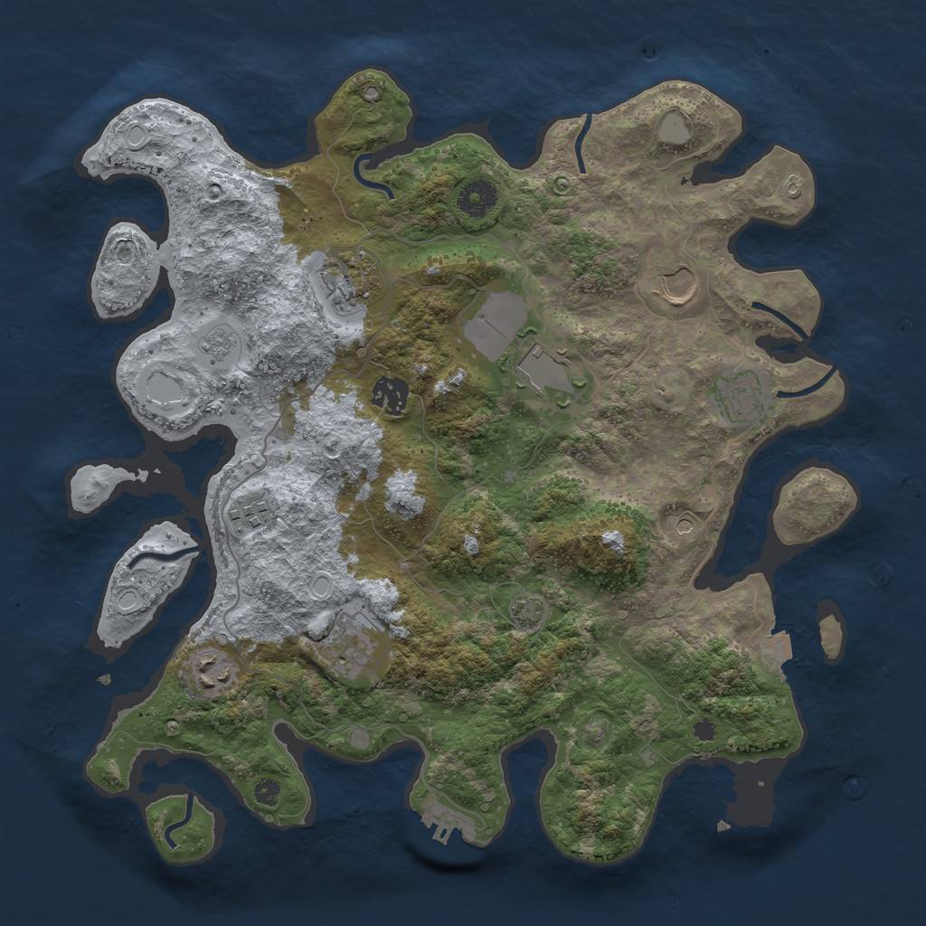 Rust Map: Procedural Map, Size: 3650, Seed: 90361033, 15 Monuments