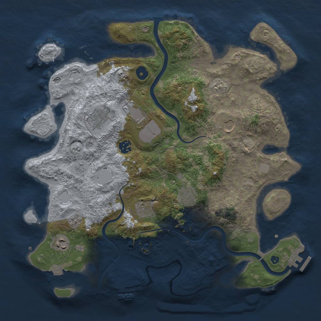 Rust Map: Procedural Map, Size: 3800, Seed: 87737428, 14 Monuments