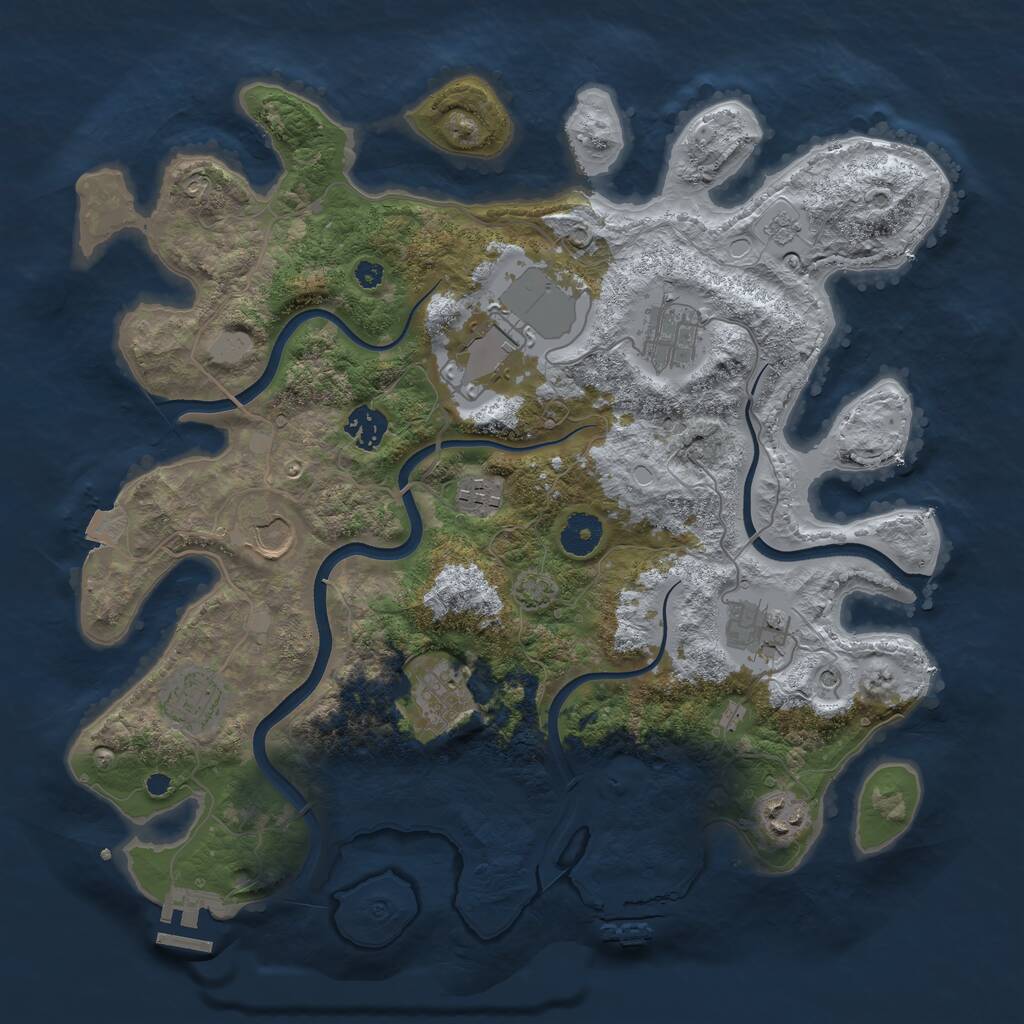 Rust Map: Procedural Map, Size: 3700, Seed: 68884116, 15 Monuments