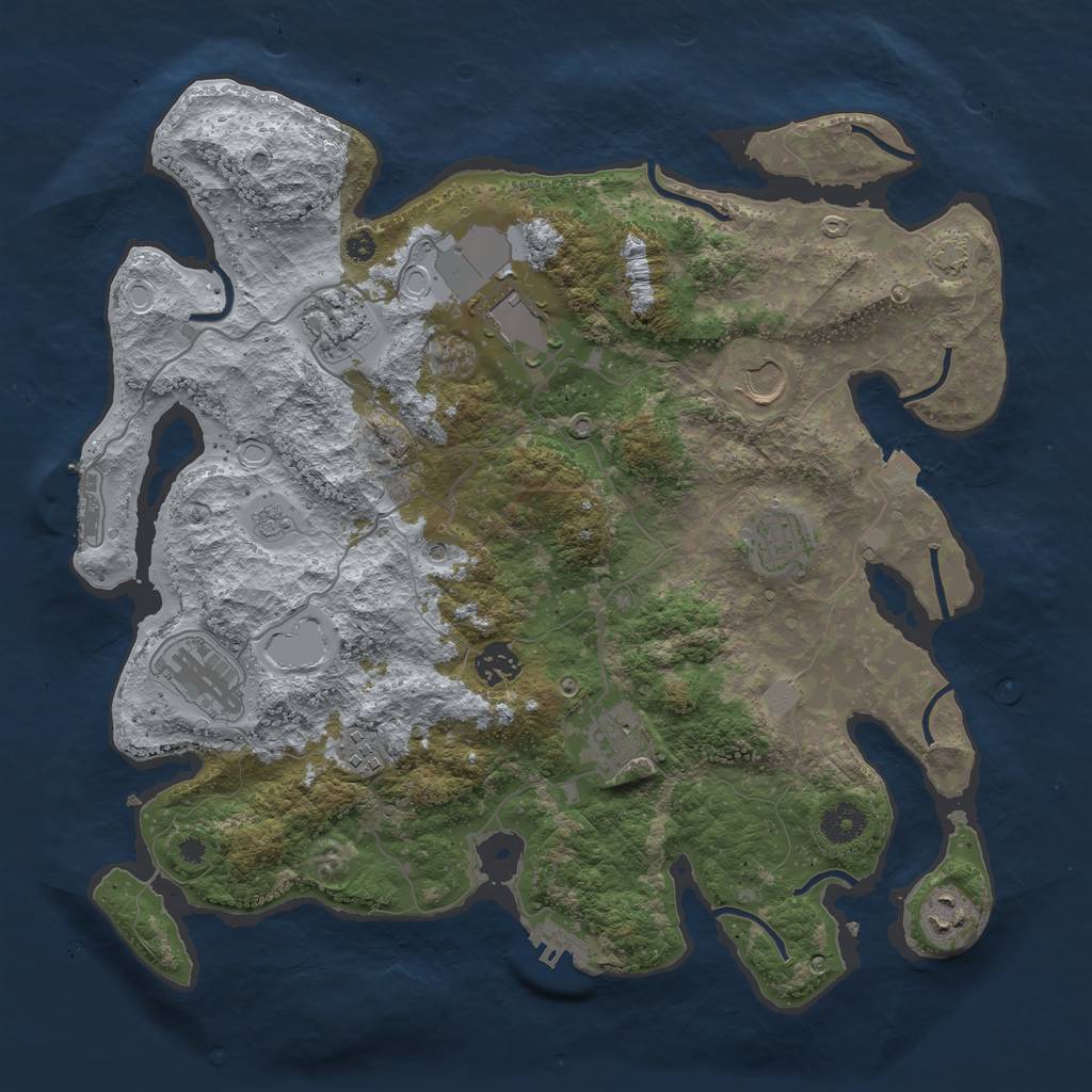 Rust Map: Procedural Map, Size: 3800, Seed: 26655838, 17 Monuments