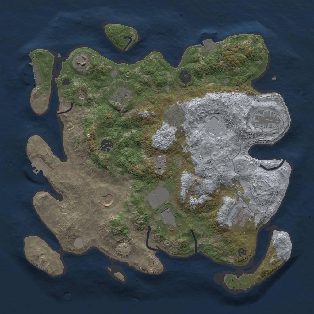 Rust Map: Procedural Map, Size: 3700, Seed: 39194908, 17 Monuments