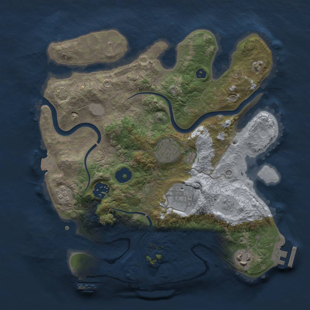 Rust Map: Procedural Map, Size: 3000, Seed: 2548103, 11 Monuments
