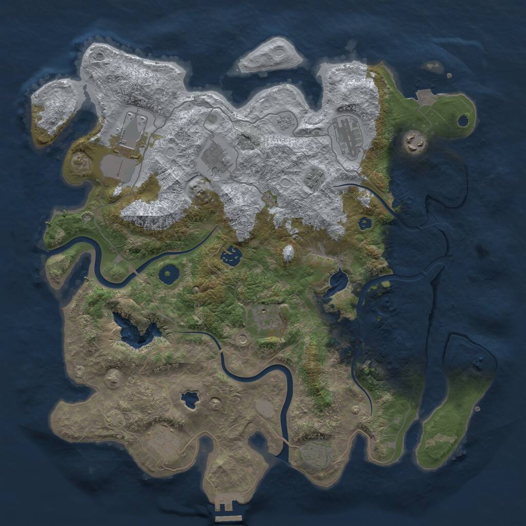 Rust Map: Procedural Map, Size: 4000, Seed: 10176531, 14 Monuments