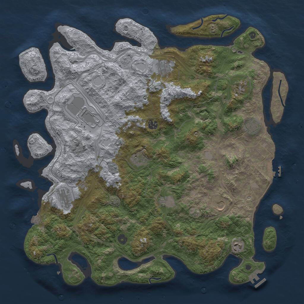 Rust Map: Procedural Map, Size: 4600, Seed: 99696635, 17 Monuments