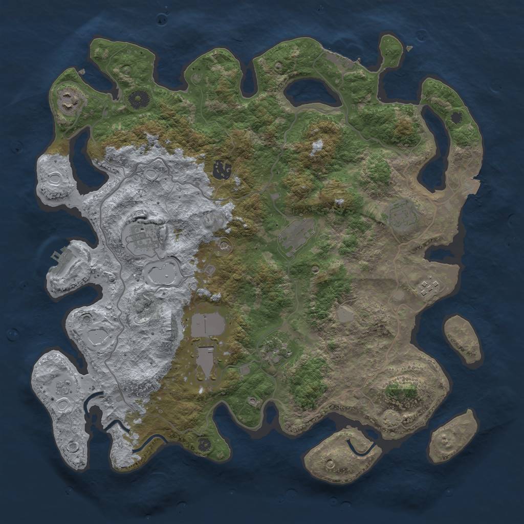 Rust Map: Procedural Map, Size: 4000, Seed: 1646245551, 16 Monuments