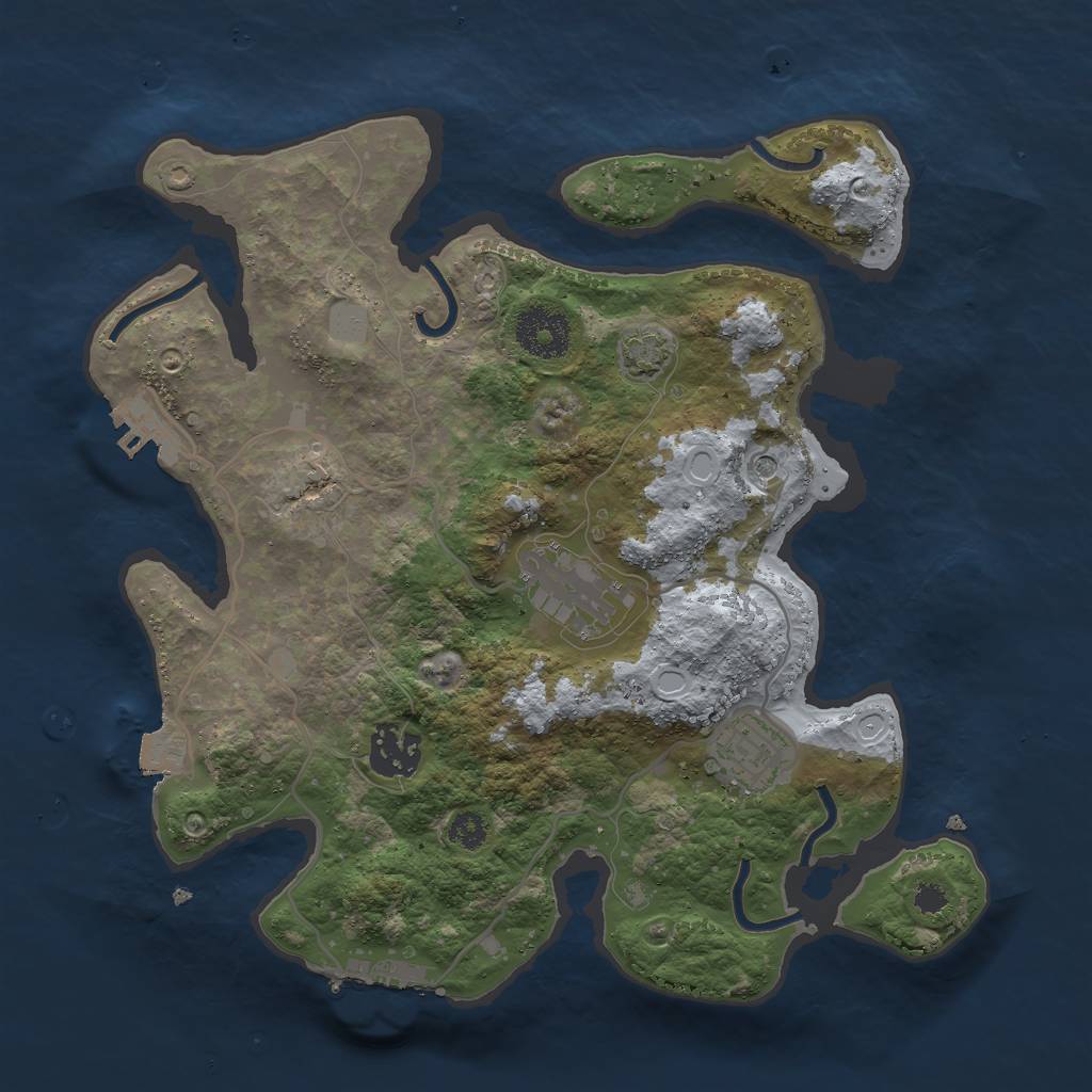 Rust Map: Procedural Map, Size: 3000, Seed: 598288072, 10 Monuments