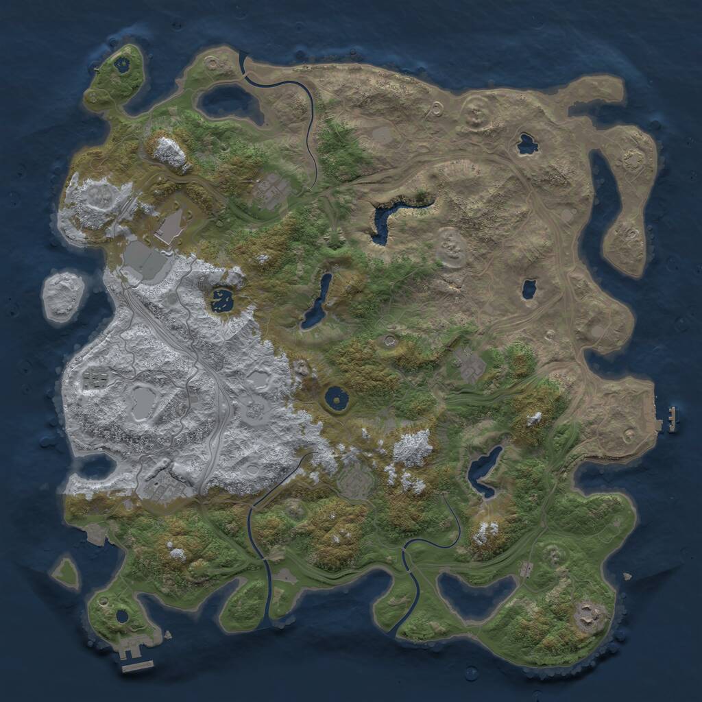 Rust Map: Procedural Map, Size: 4500, Seed: 1525969094, 14 Monuments