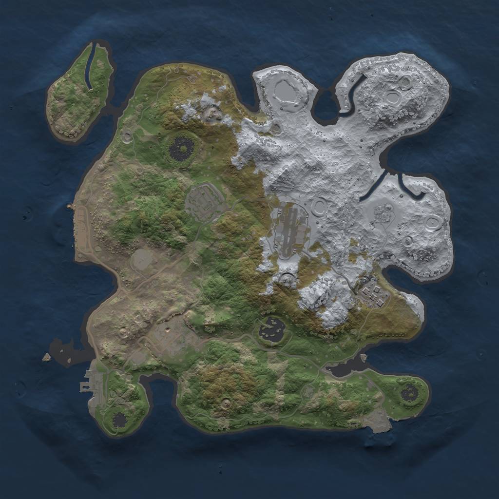 Rust Map: Procedural Map, Size: 3000, Seed: 1867745748, 11 Monuments