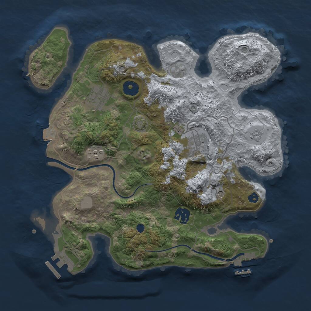 Rust Map: Procedural Map, Size: 3000, Seed: 1867745748, 10 Monuments