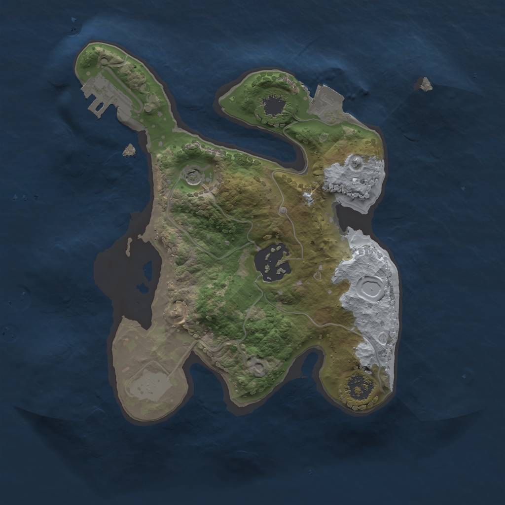 Rust Map: Procedural Map, Size: 2000, Seed: 1219866440, 6 Monuments