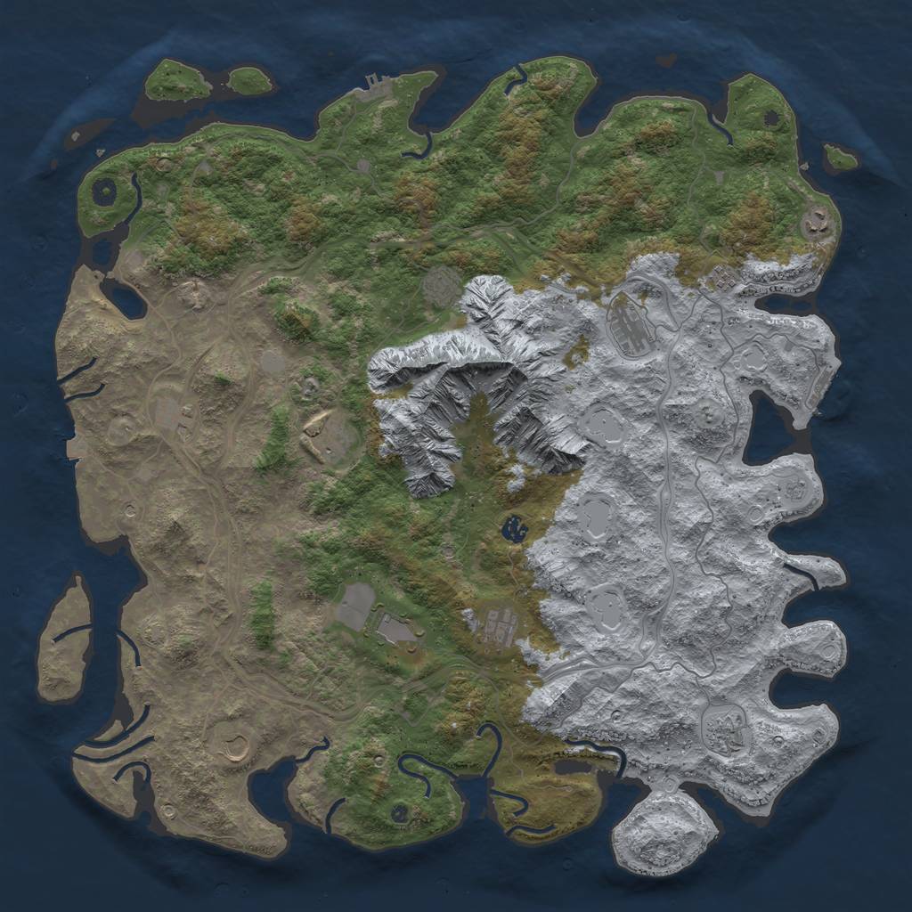 Rust Map: Procedural Map, Size: 5250, Seed: 44242191, 19 Monuments