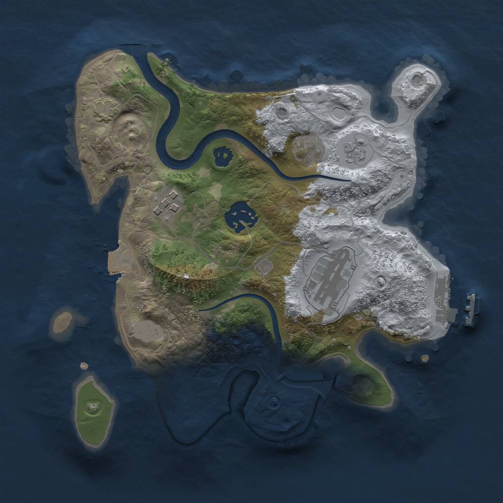 Rust Map: Procedural Map, Size: 2500, Seed: 706898320, 7 Monuments