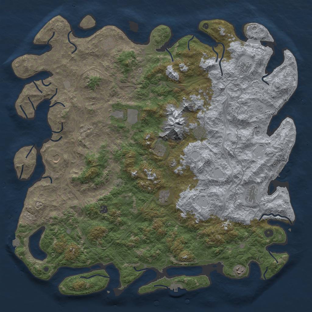 Rust Map: Procedural Map, Size: 5500, Seed: 2476153, 19 Monuments