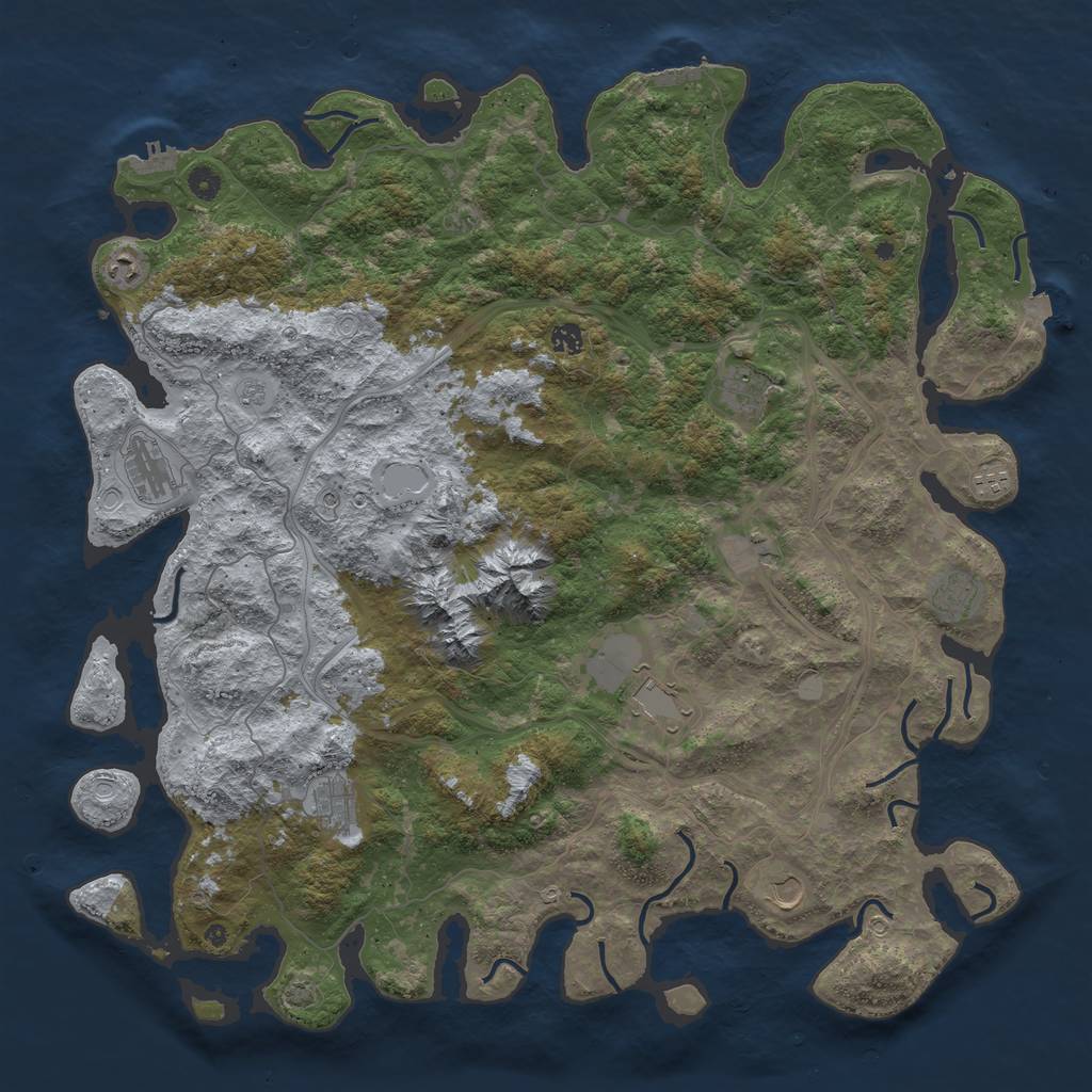 Rust Map: Procedural Map, Size: 5000, Seed: 25685426, 18 Monuments