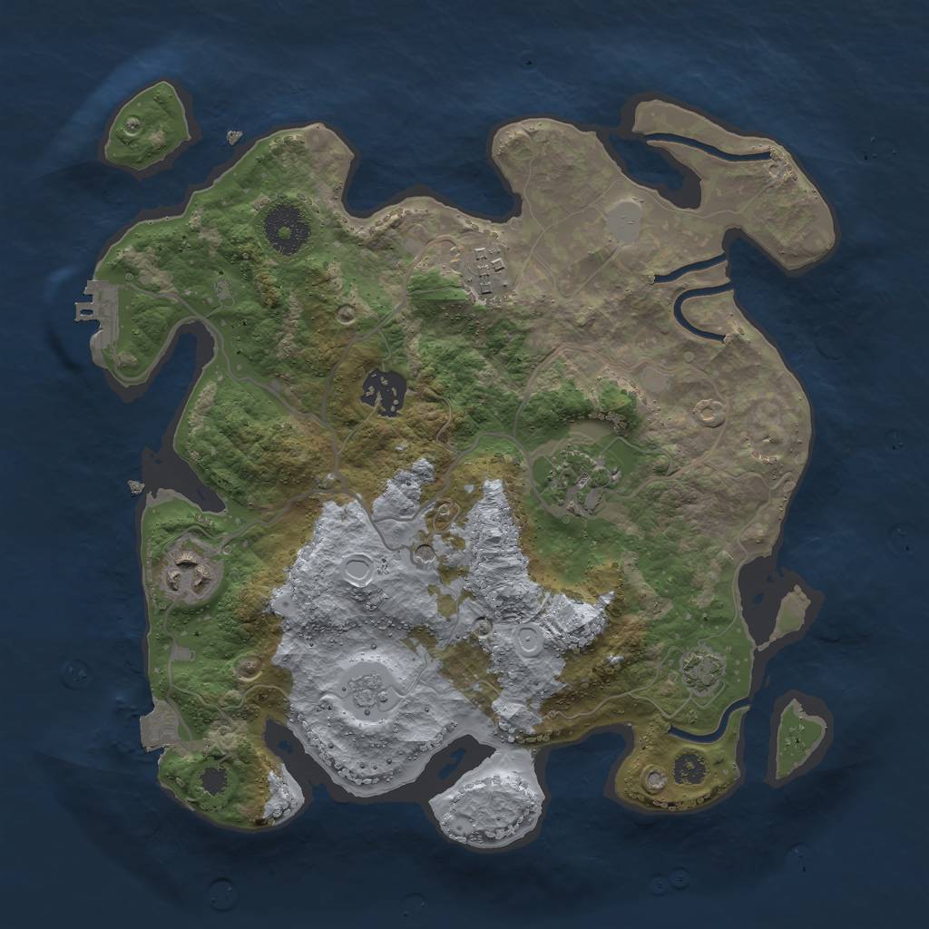 Rust Map: Procedural Map, Size: 3000, Seed: 1367522457, 11 Monuments