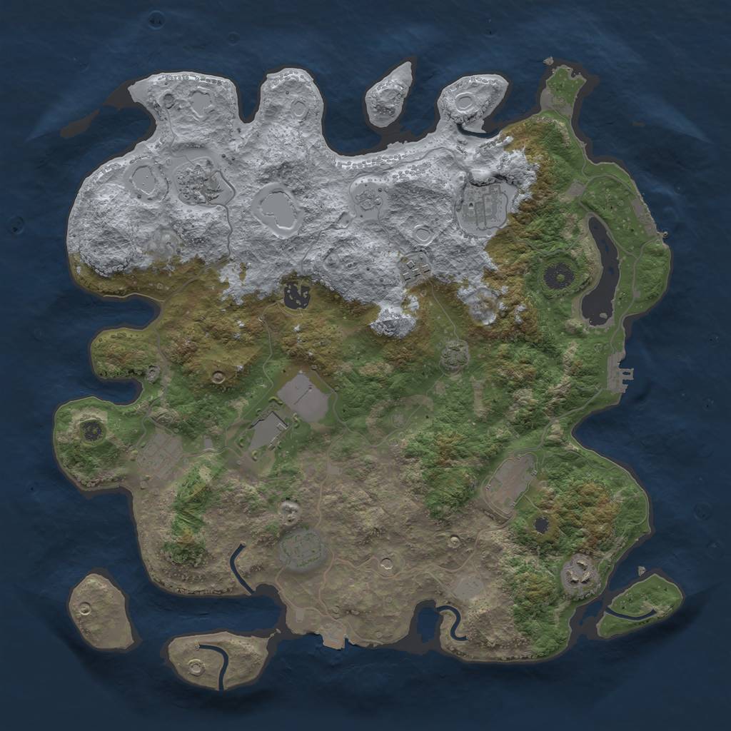 Rust Map: Procedural Map, Size: 3900, Seed: 85004013, 17 Monuments