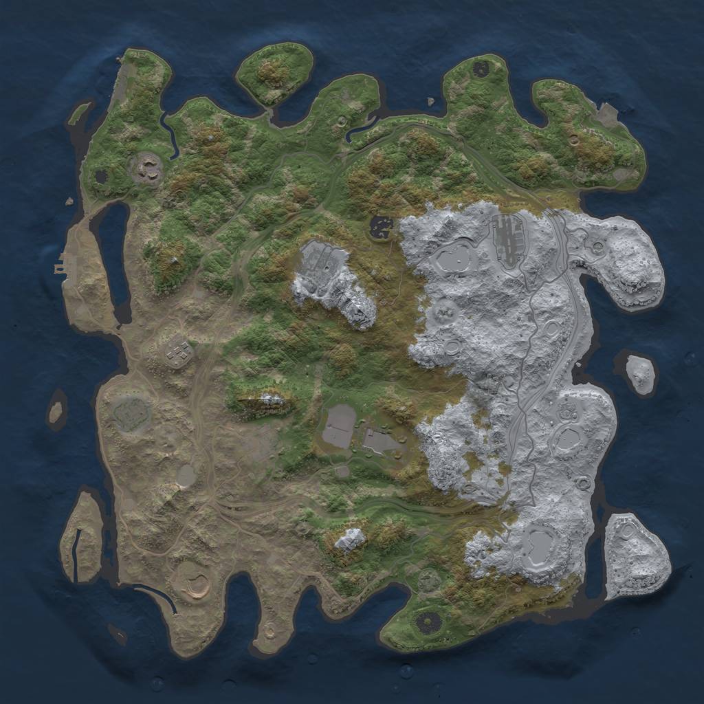 Rust Map: Procedural Map, Size: 4400, Seed: 78131112, 17 Monuments