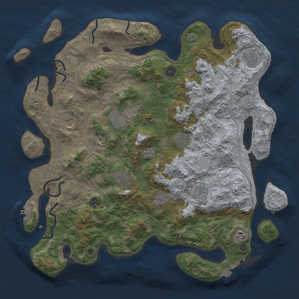 Rust Map: Procedural Map, Size: 4350, Seed: 55271312, 17 Monuments