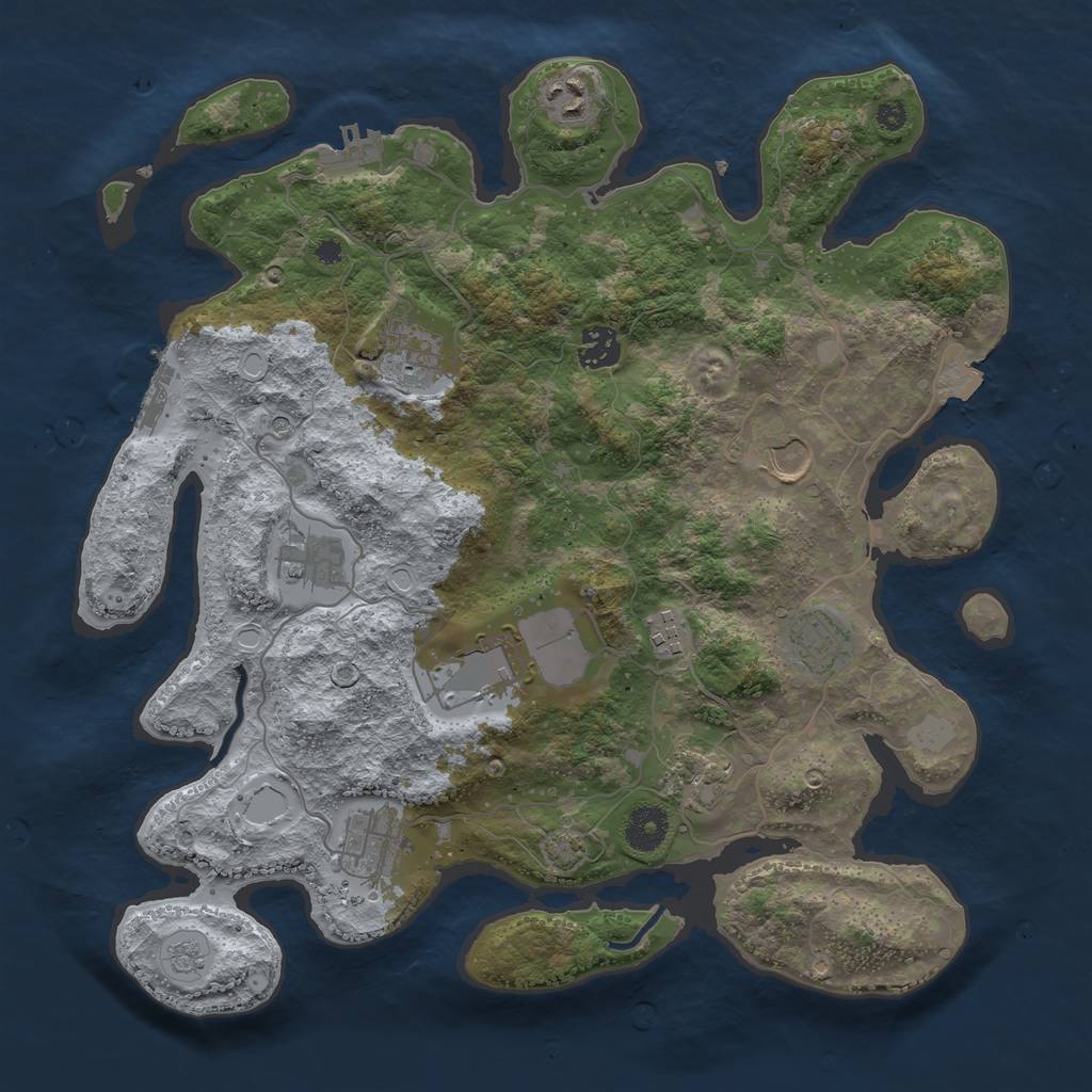 Rust Map: Procedural Map, Size: 3700, Seed: 20609566, 18 Monuments