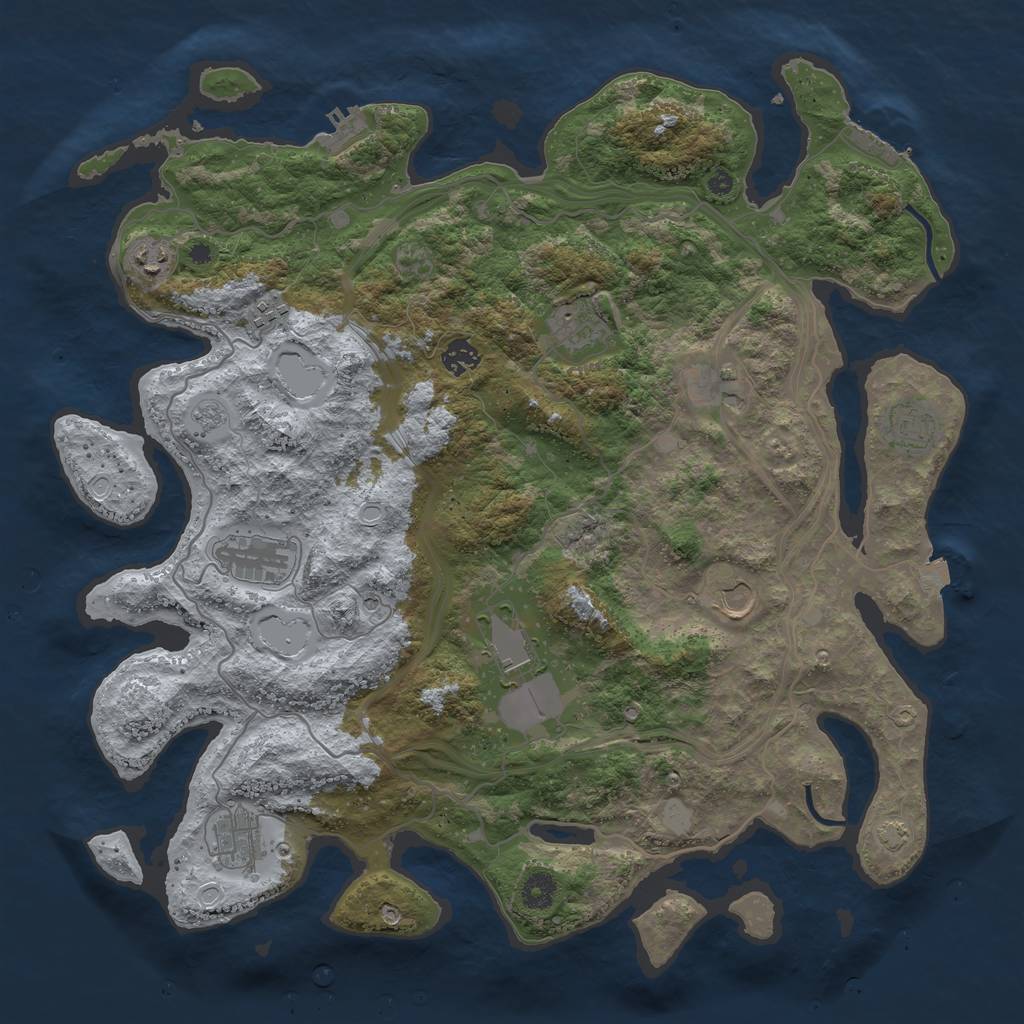 Rust Map: Procedural Map, Size: 4250, Seed: 98291211, 18 Monuments