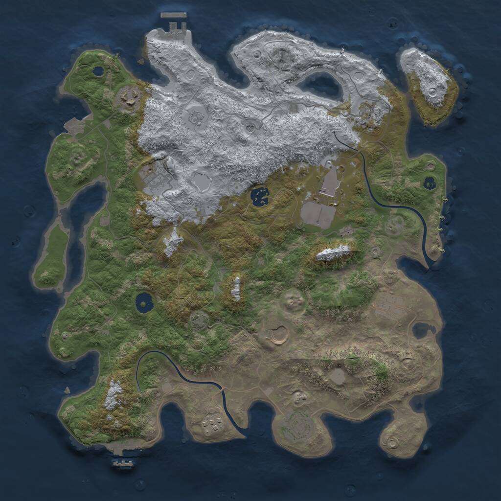 Rust Map: Procedural Map, Size: 3900, Seed: 28533115, 15 Monuments