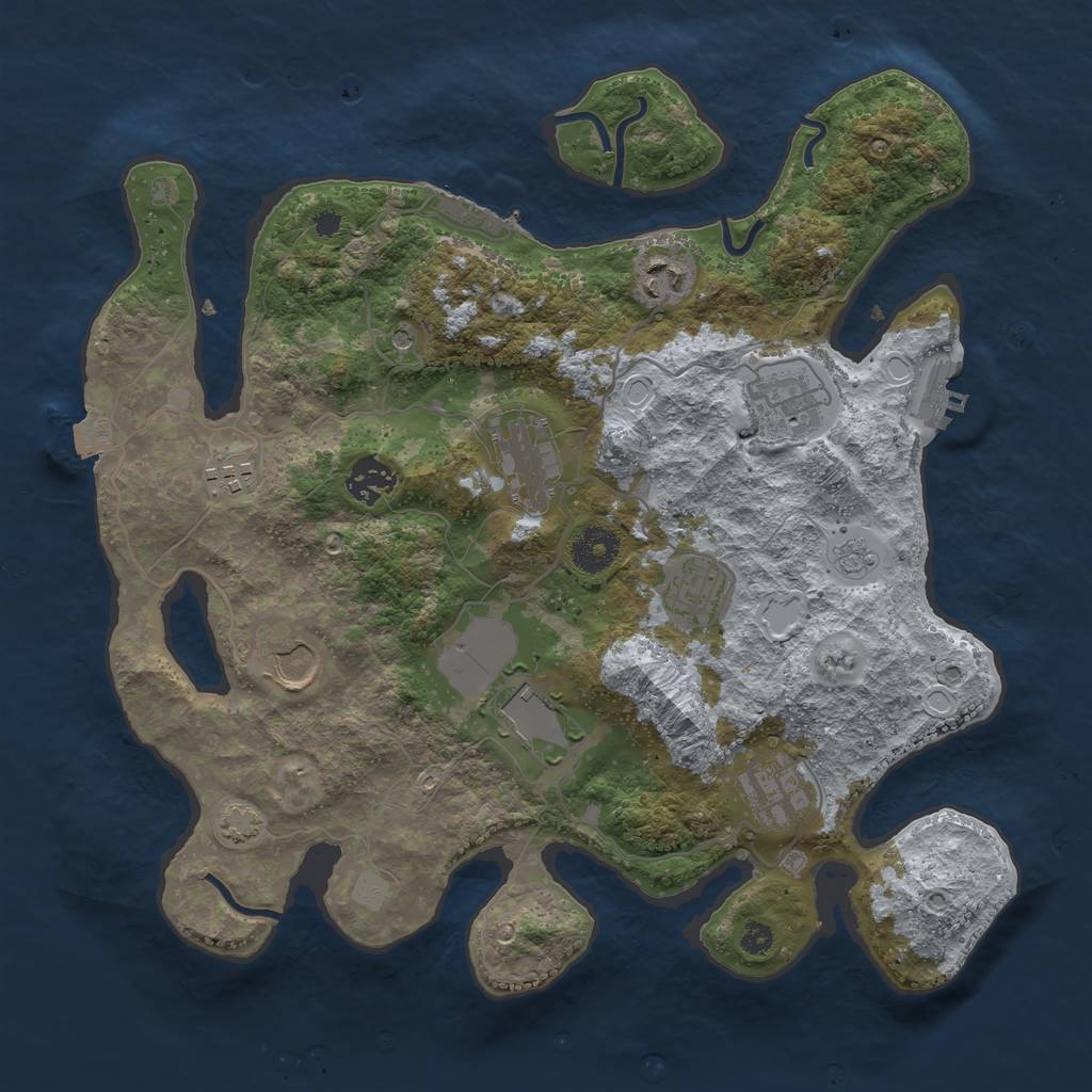 Rust Map: Procedural Map, Size: 3500, Seed: 117984855, 17 Monuments