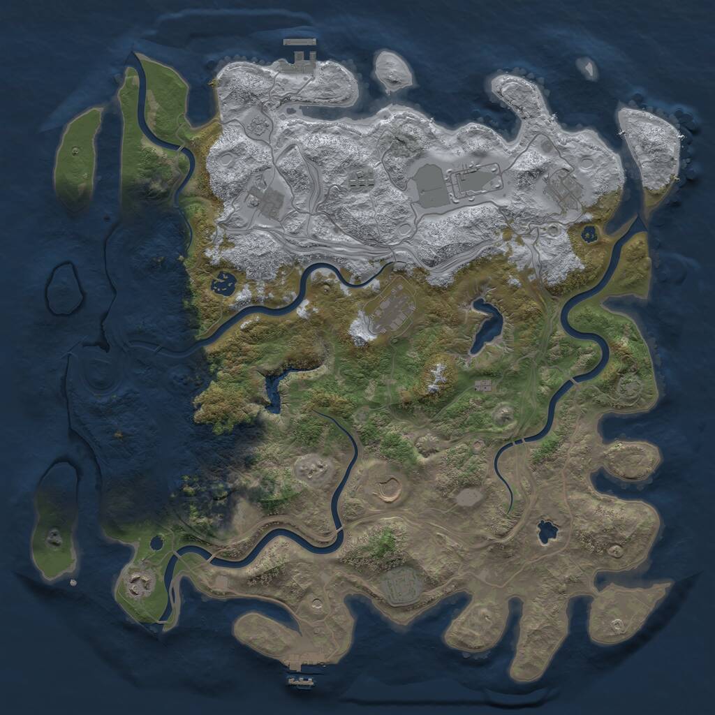 Rust Map: Procedural Map, Size: 4400, Seed: 37799448, 16 Monuments