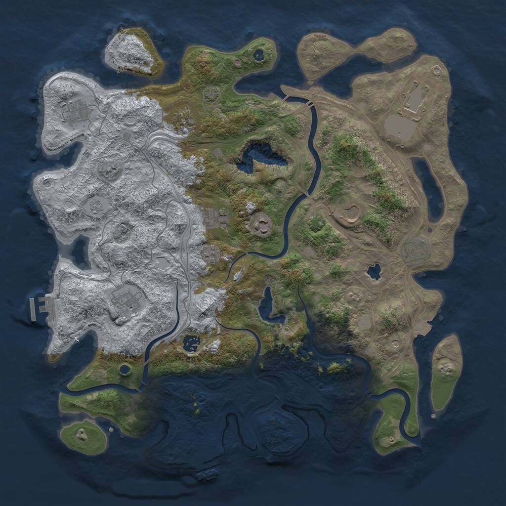 Rust Map: Procedural Map, Size: 4400, Seed: 7812, 16 Monuments