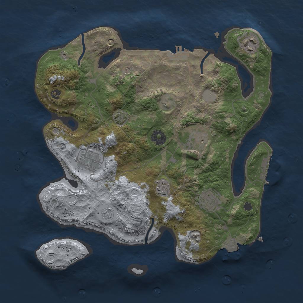 Rust Map: Procedural Map, Size: 3000, Seed: 2460459, 13 Monuments