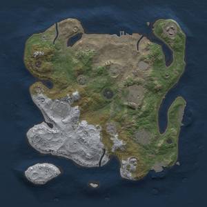 Thumbnail Rust Map: Procedural Map, Size: 3000, Seed: 2460459, 13 Monuments