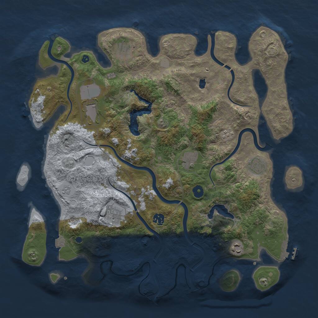 Rust Map: Procedural Map, Size: 4100, Seed: 16460568, 13 Monuments