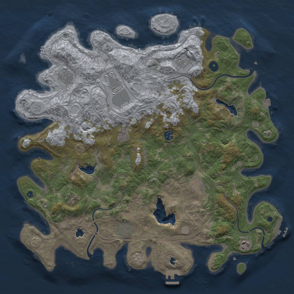 Rust Map: Procedural Map, Size: 4500, Seed: 103598017, 16 Monuments