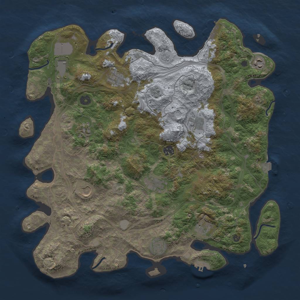 Rust Map: Procedural Map, Size: 4250, Seed: 2089575523, 19 Monuments