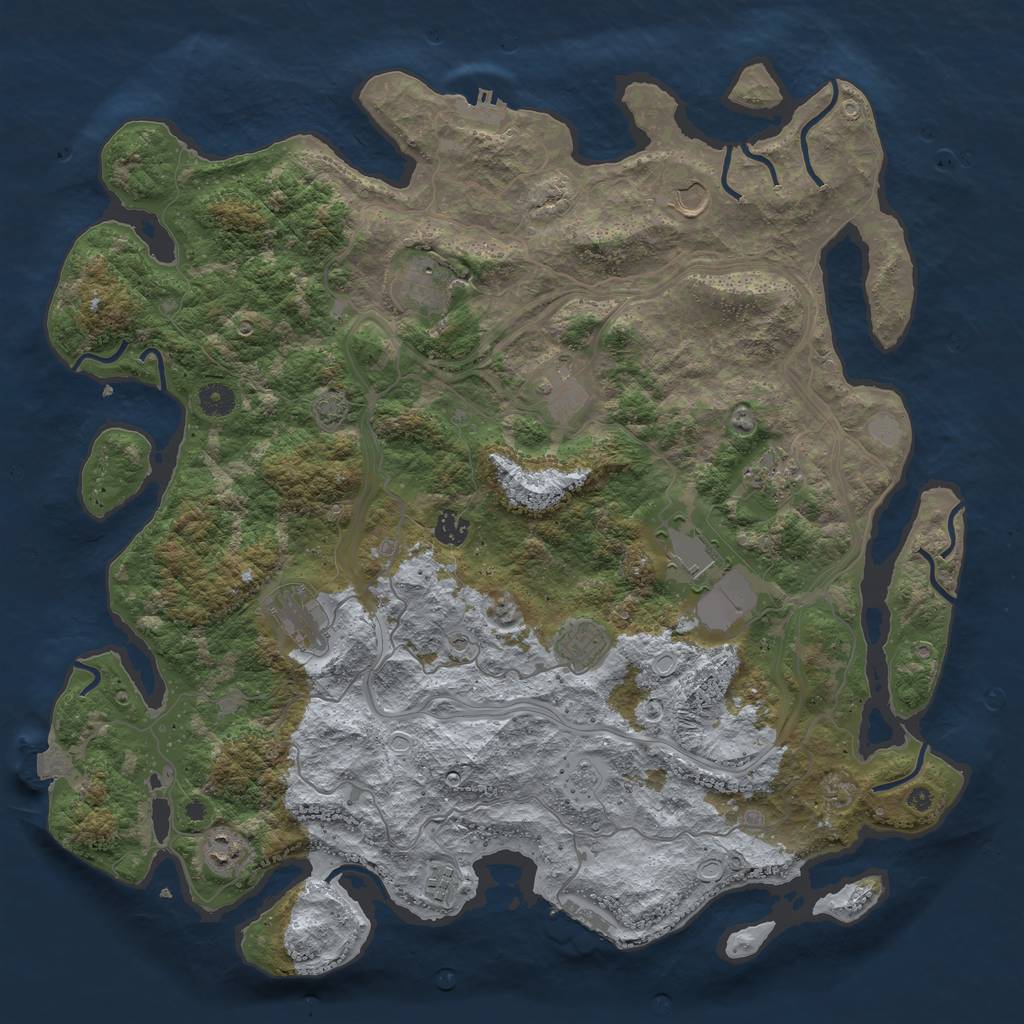 Rust Map: Procedural Map, Size: 4413, Seed: 626, 18 Monuments