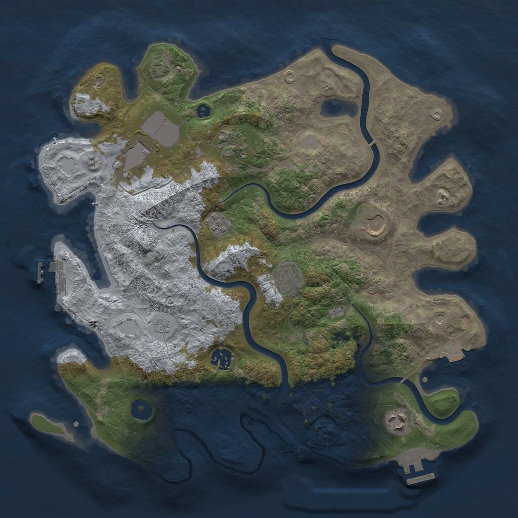 Rust Map: Procedural Map, Size: 3700, Seed: 13752294, 13 Monuments