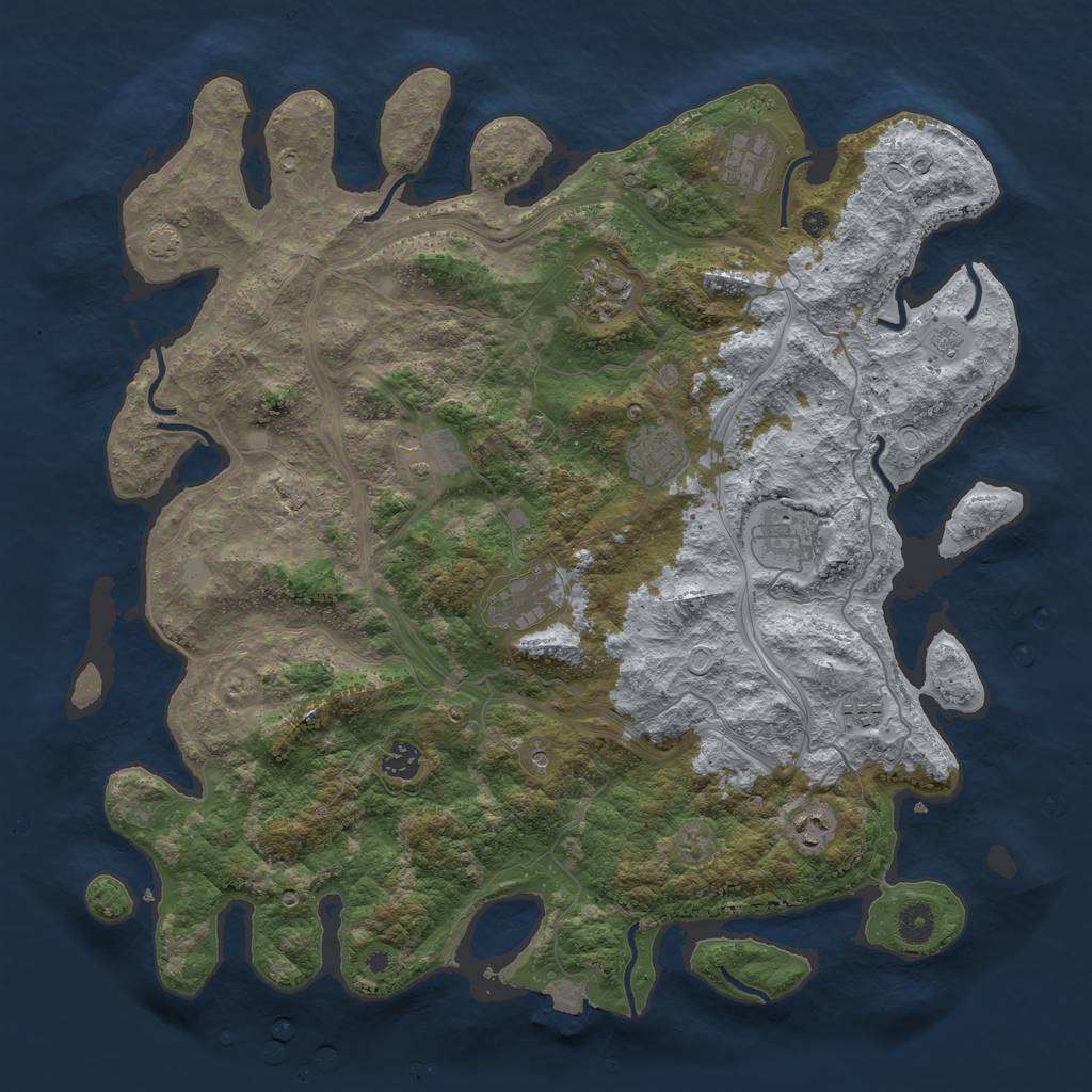 Rust Map: Procedural Map, Size: 4250, Seed: 445223202, 15 Monuments