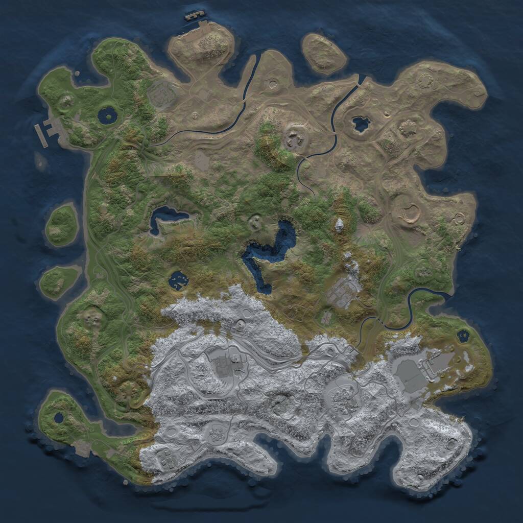 Rust Map: Procedural Map, Size: 4250, Seed: 33690244, 15 Monuments