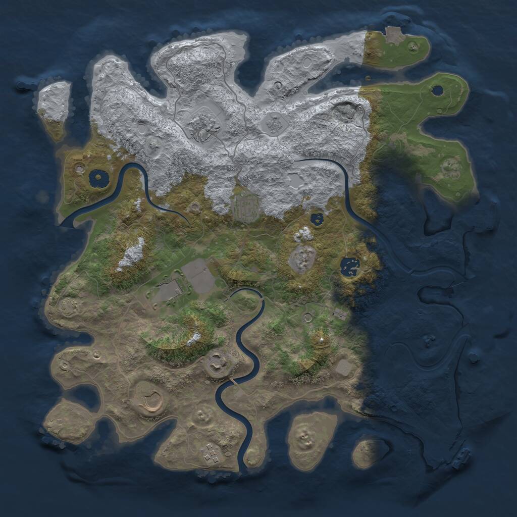 Rust Map: Procedural Map, Size: 3900, Seed: 15907765, 13 Monuments