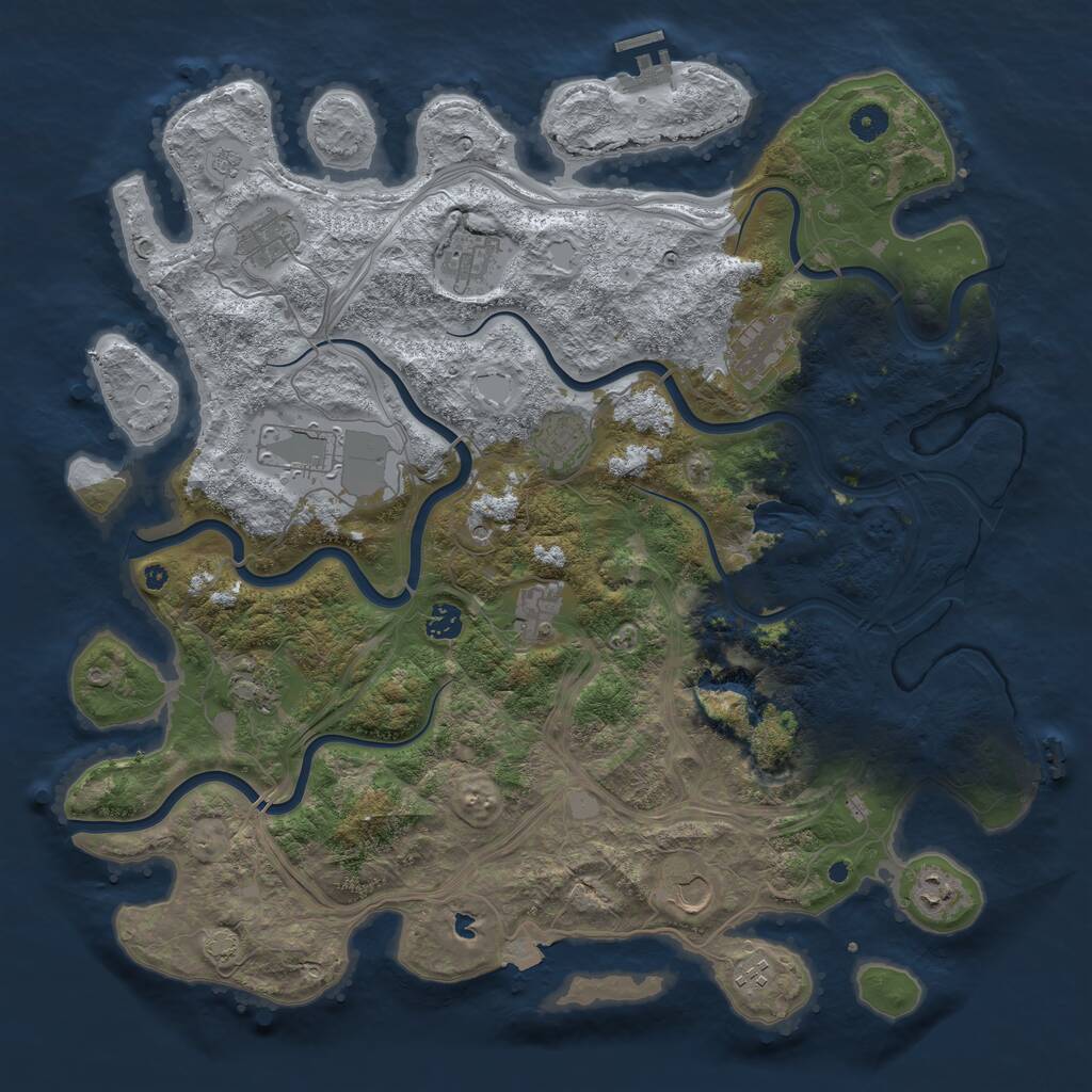 Rust Map: Procedural Map, Size: 4450, Seed: 648252, 17 Monuments