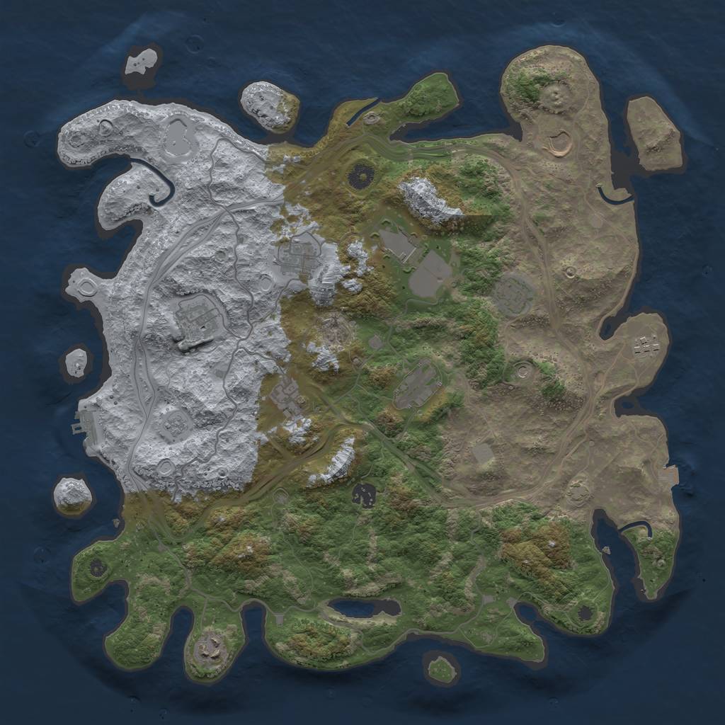 Rust Map: Procedural Map, Size: 4300, Seed: 79763200, 17 Monuments