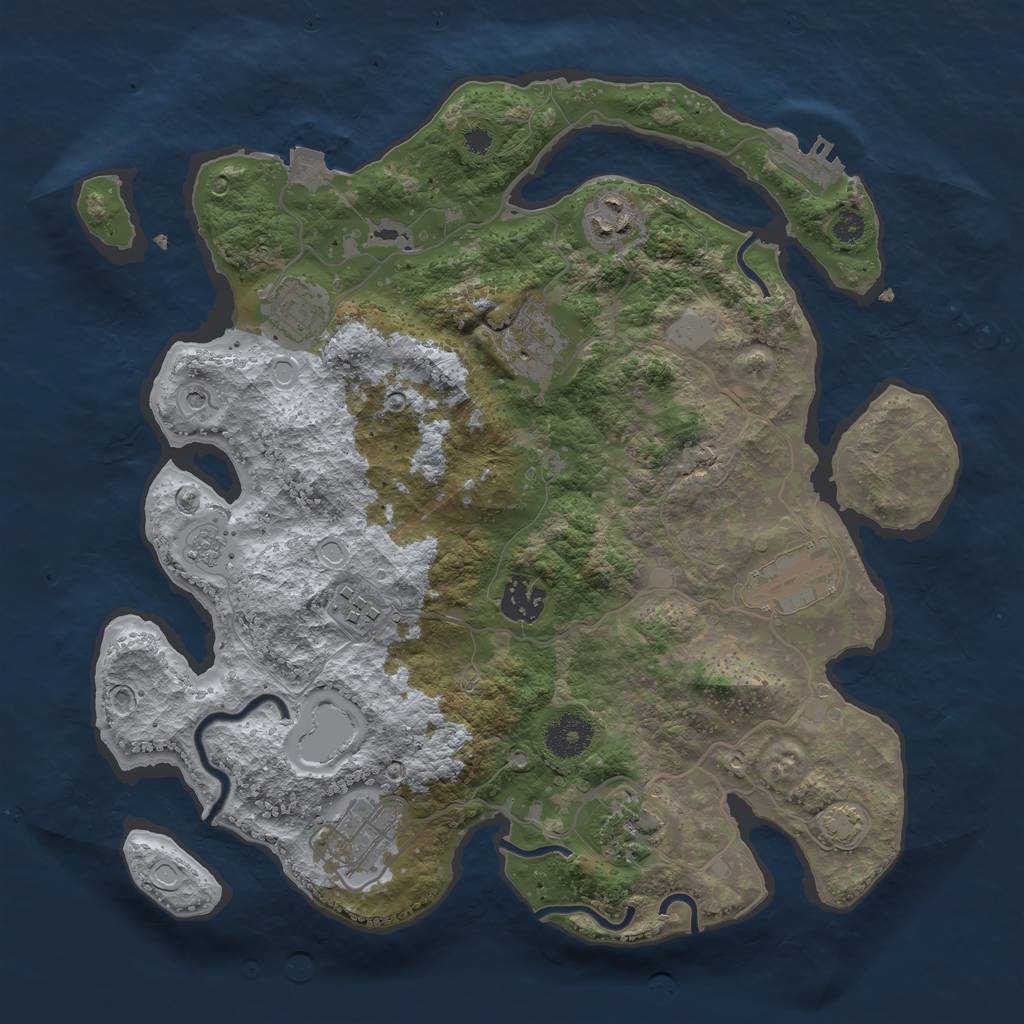 Rust Map: Procedural Map, Size: 3400, Seed: 81534446, 15 Monuments