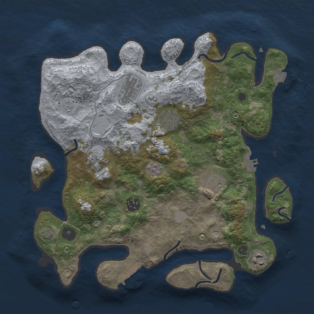 Rust Map: Procedural Map, Size: 3400, Seed: 78136873, 15 Monuments