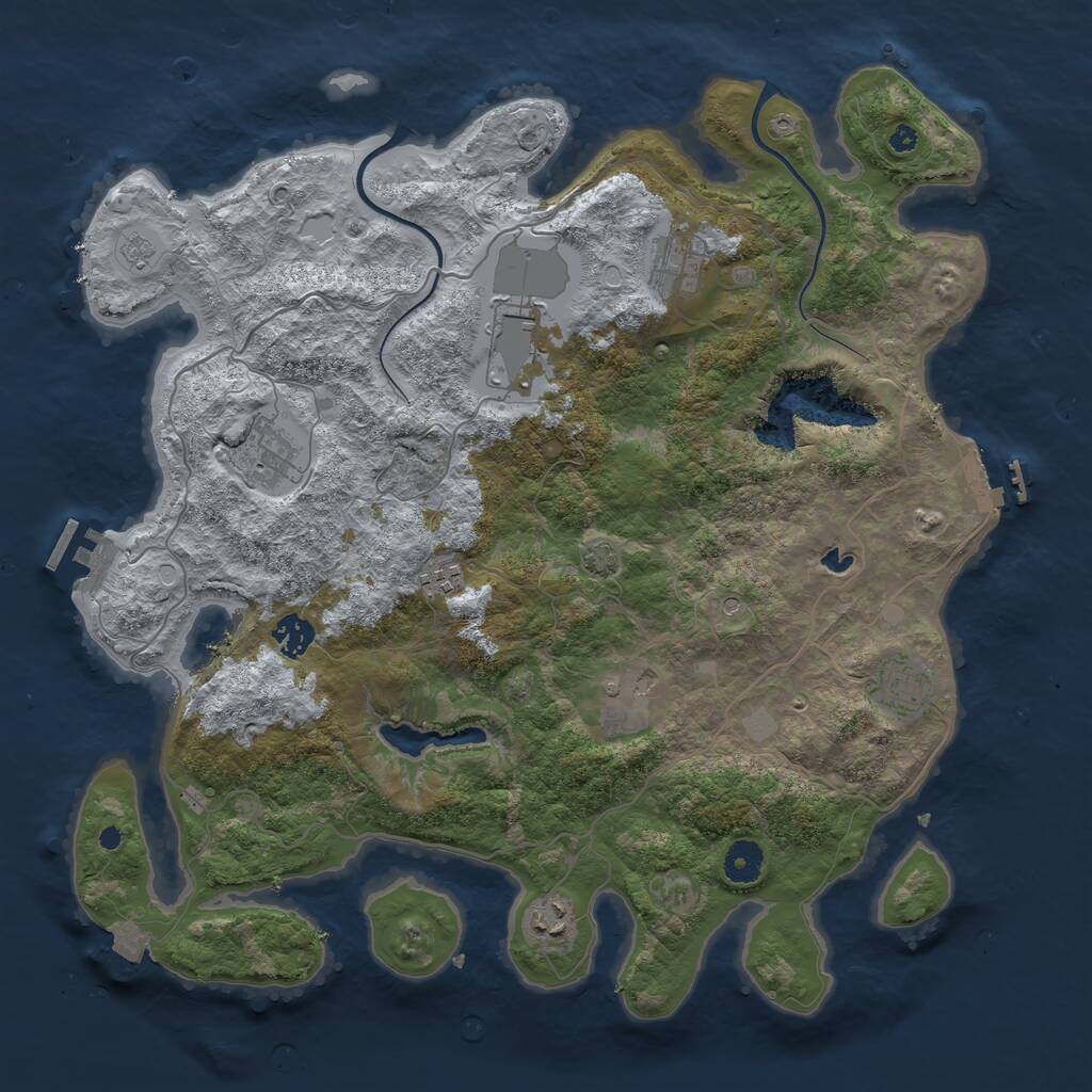 Rust Map: Procedural Map, Size: 4000, Seed: 20231003, 14 Monuments