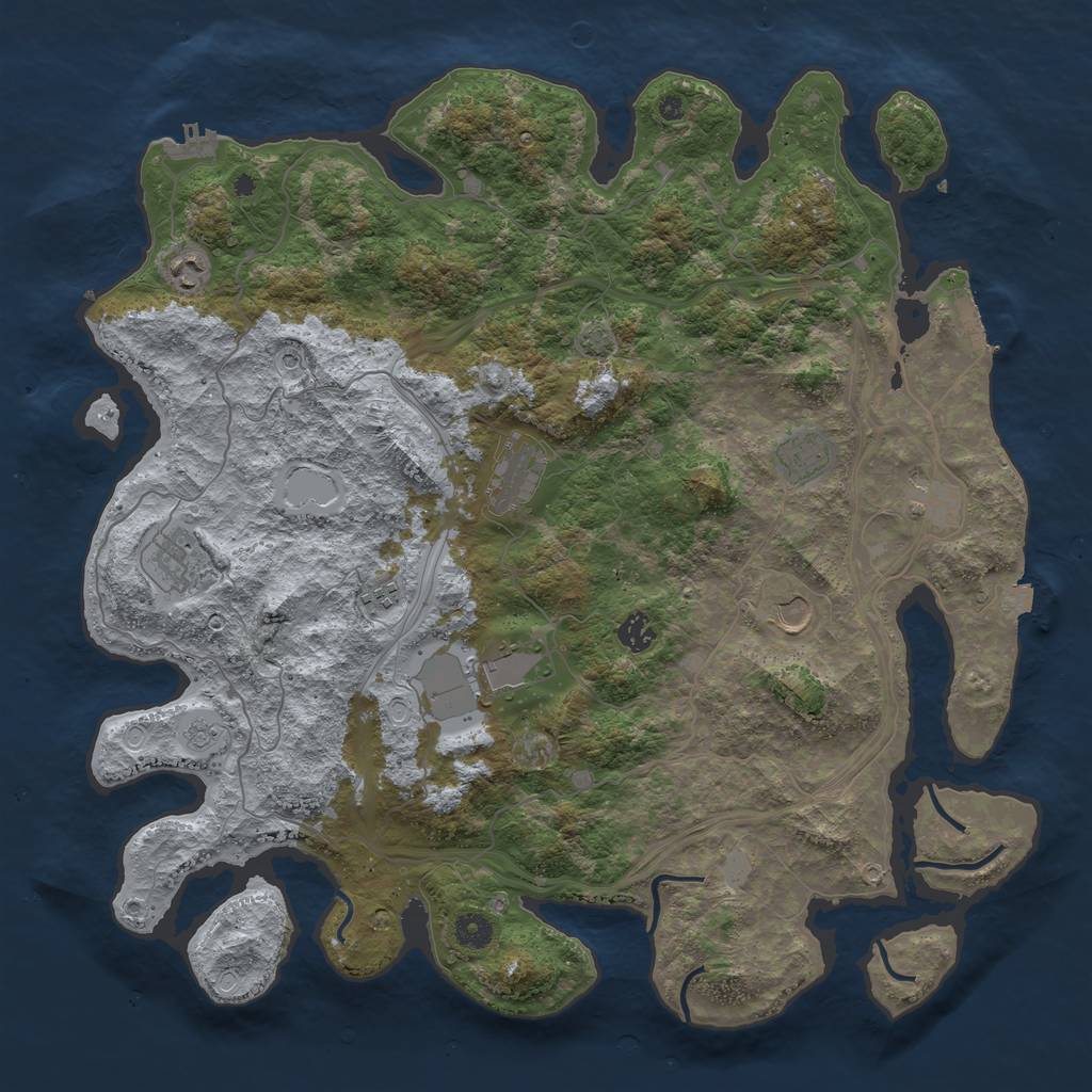 Rust Map: Procedural Map, Size: 4400, Seed: 65097717, 17 Monuments