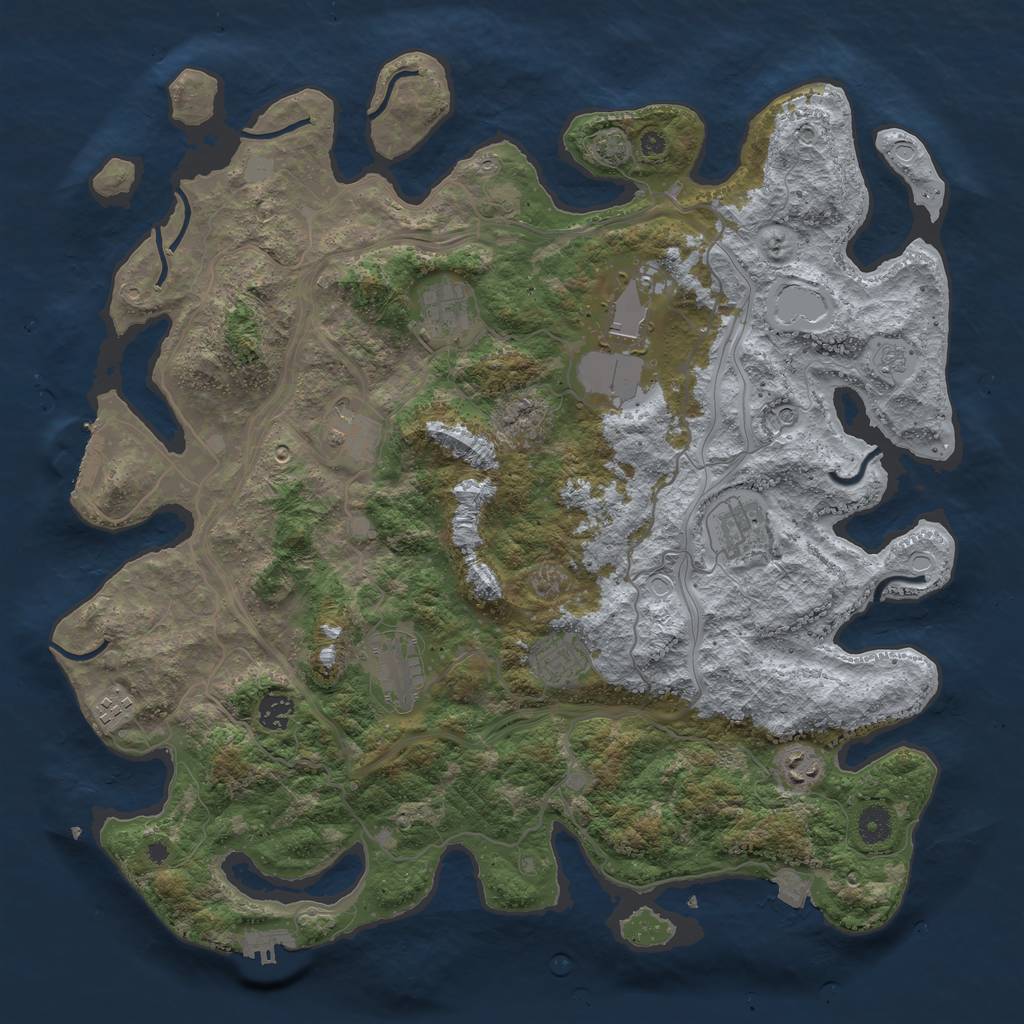 Rust Map: Procedural Map, Size: 4250, Seed: 4413257, 17 Monuments