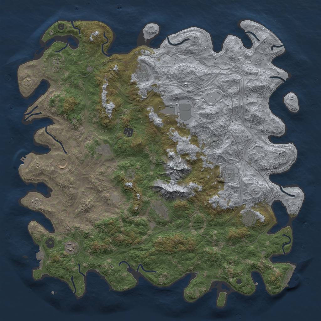 Rust Map: Procedural Map, Size: 5000, Seed: 10500, 19 Monuments