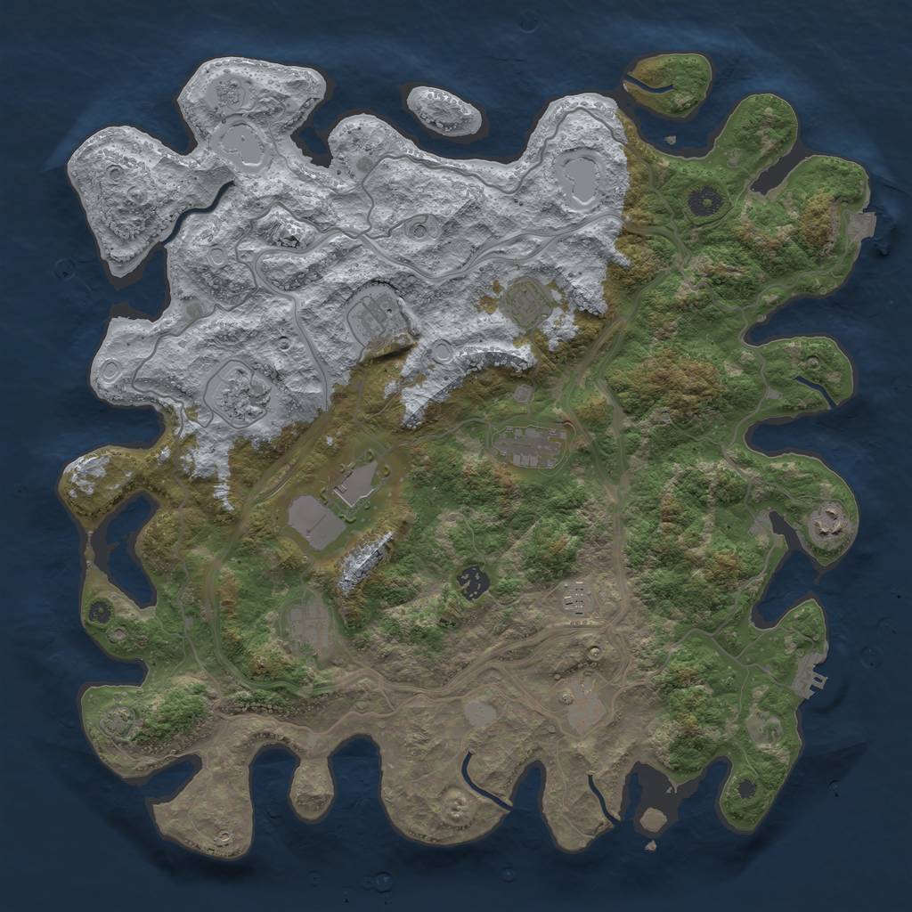 Rust Map: Procedural Map, Size: 4250, Seed: 41855394, 17 Monuments